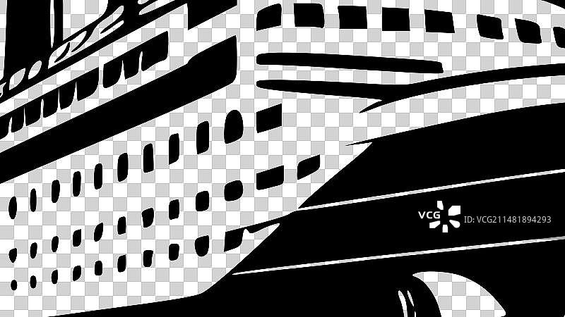 邮轮 - 简约扁平风logo图片素材