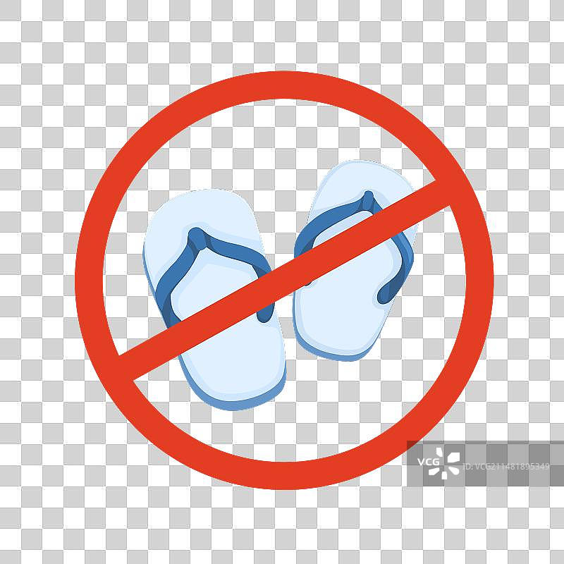 禁止穿凉鞋或拖鞋标志图片素材