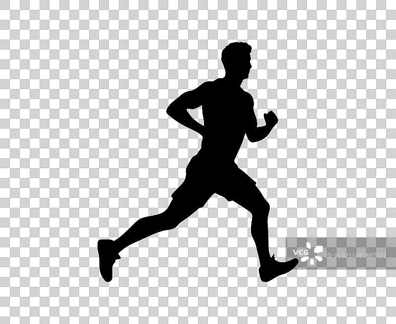 奔跑剪影图片素材