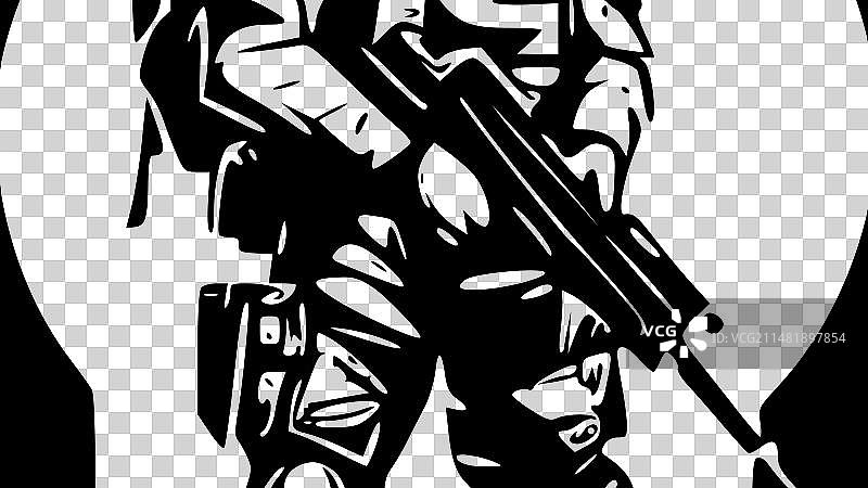 军事极简剪影图片素材