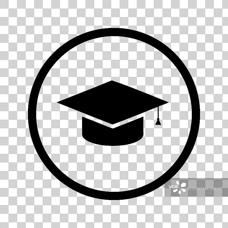 毕业帽黑色图标图片素材