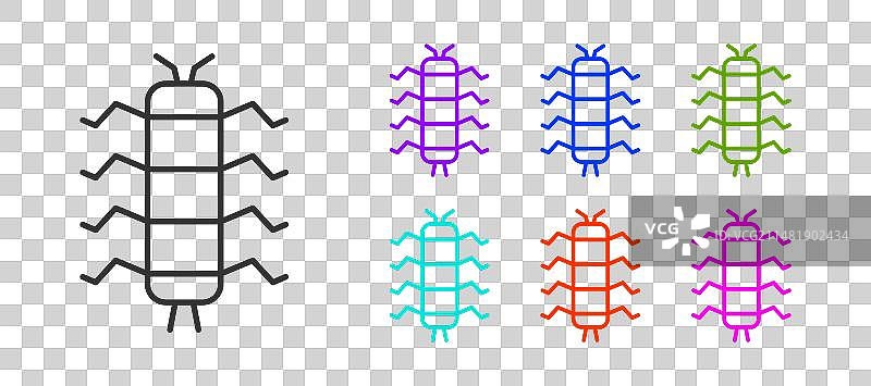 黑色线条蜈蚣昆虫图标图片素材