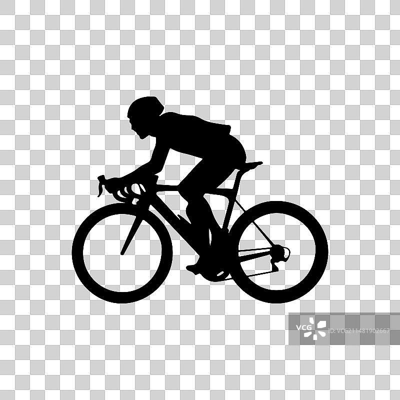 公路自行车赛车手黑色轮廓图片素材