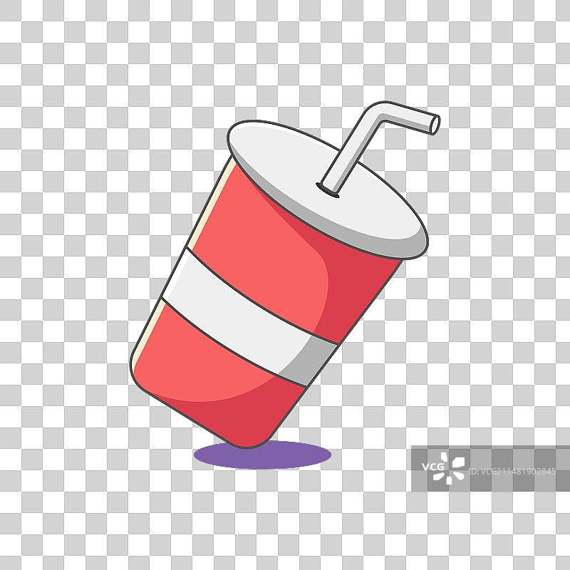 卡通风格的苏打软饮杯图标图片素材