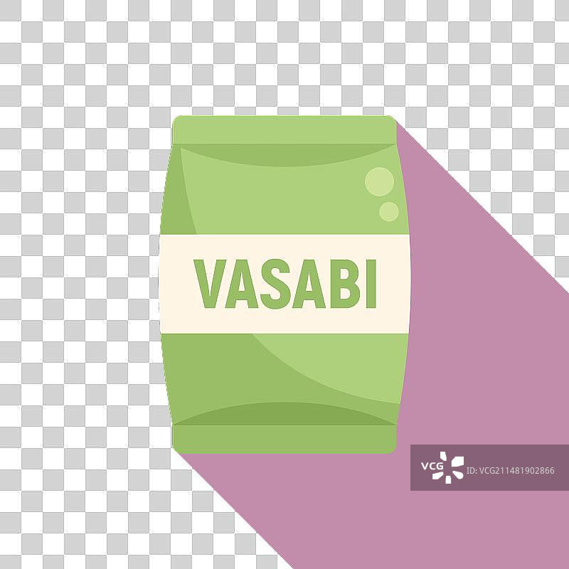 山葵包装图标扁平草药餐图片素材