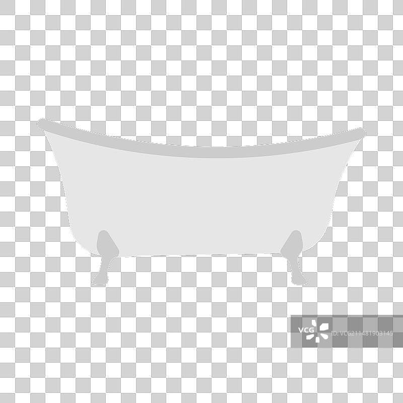 白色背景上隔离的浴缸图片素材
