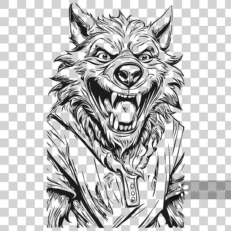 万圣节之夜的狼人活动图片素材