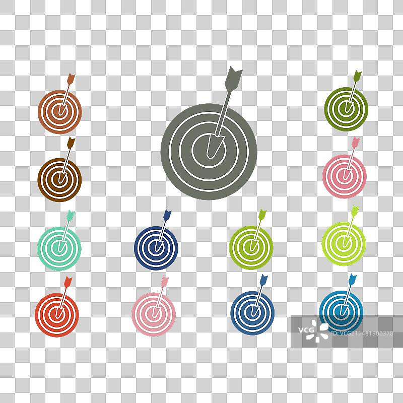目标箭头多色图标图片素材
