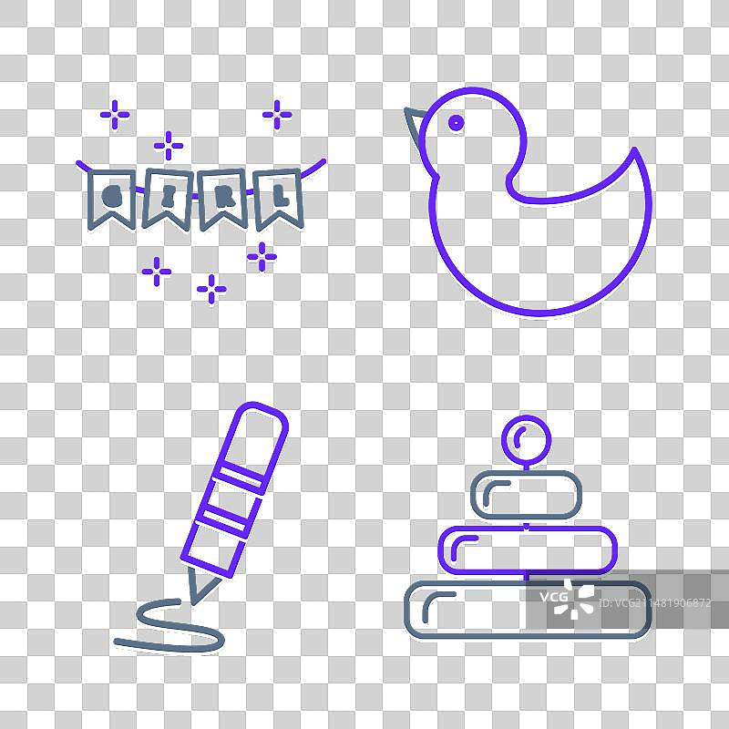 金字塔玩具蜡笔图片素材