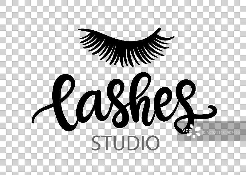 假睫毛沙龙logo女性睫毛图标文字图片素材