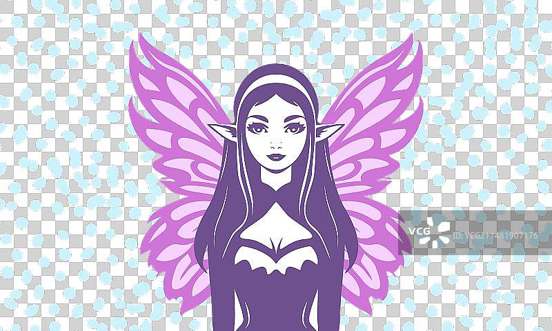 年轻美丽的森林精灵插画图片素材