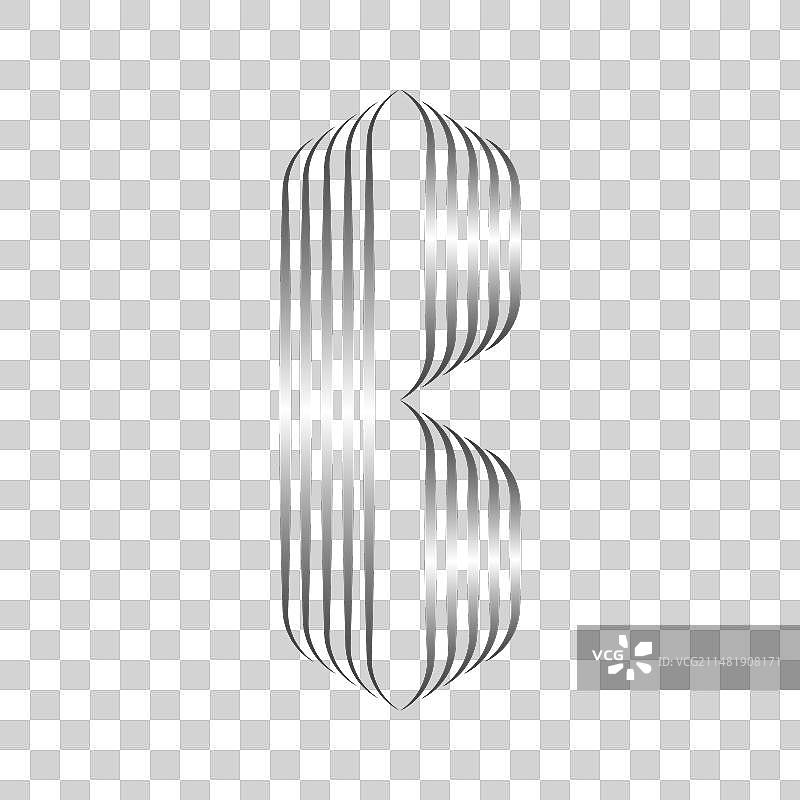 金属质感字母B优雅logo图片素材