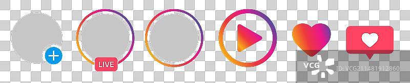 社交媒体在线头像用户图标集图片素材