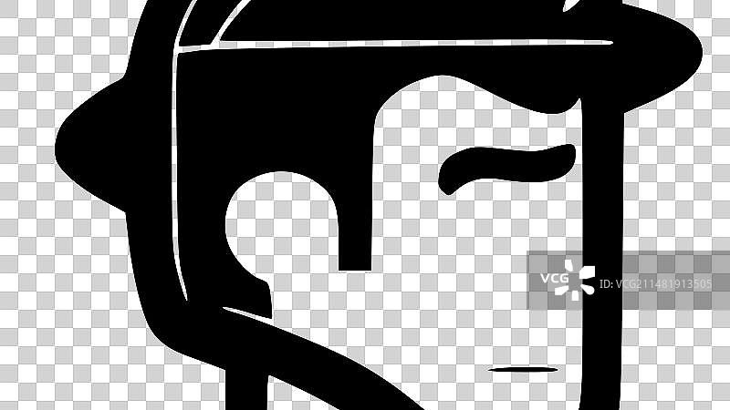 消防员 - 黑白隔离图标图片素材