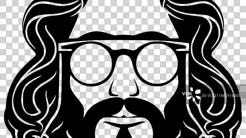 嬉皮士极简剪影图片素材