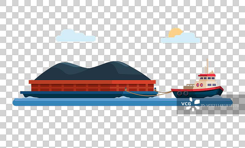 卡通运煤船运输图片素材