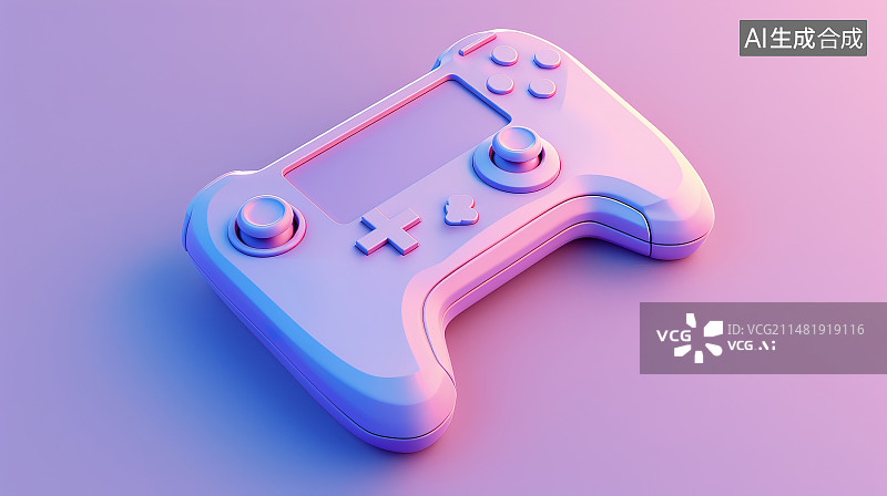 【AI数字艺术】科技感的游戏手柄设备插图图片素材