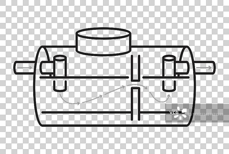 化粪池图标-废水储存图片素材