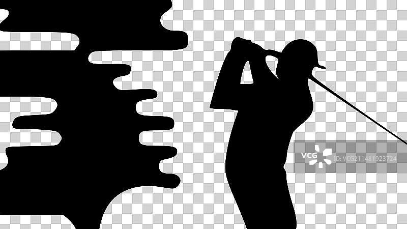 高尔夫极简剪影图片素材