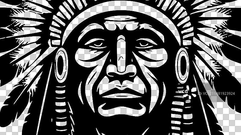 印度酋长 - 简约剪影图片素材