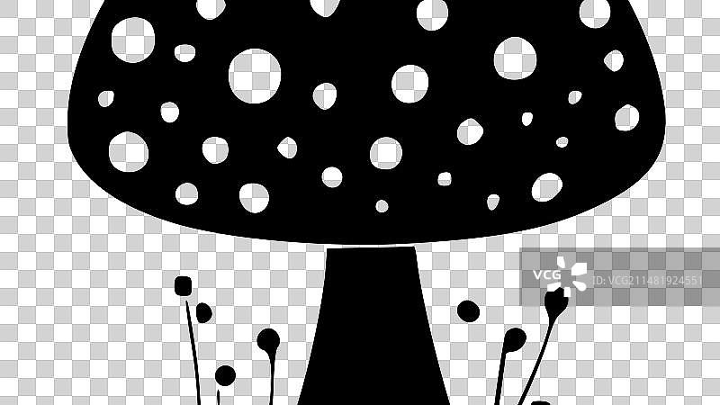 黑白蘑菇图片素材