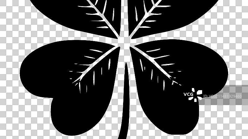 三叶草极简剪影图片素材