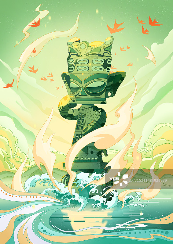 三星堆大立人国潮图片素材