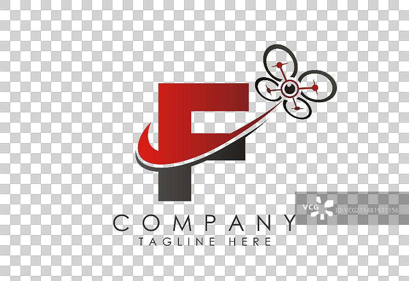 字母F无人机Logo设计模板图片素材
