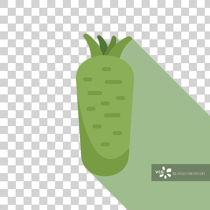 花园山葵根图标扁平调味品图片素材