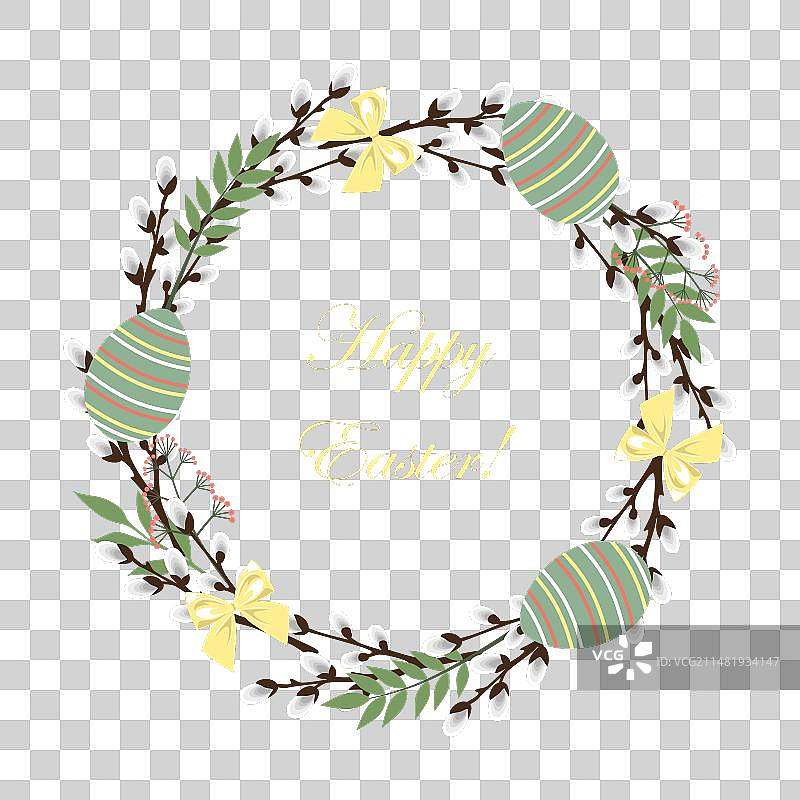 复活节花环，复活节快乐图片素材