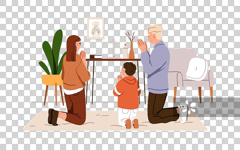 宗教家庭祈祷图片素材