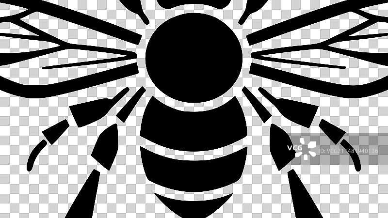 蜜蜂黑白矢量图图片素材