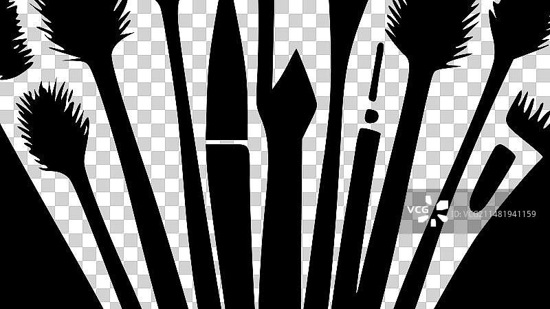 画笔 - 简约扁平风格标志图片素材