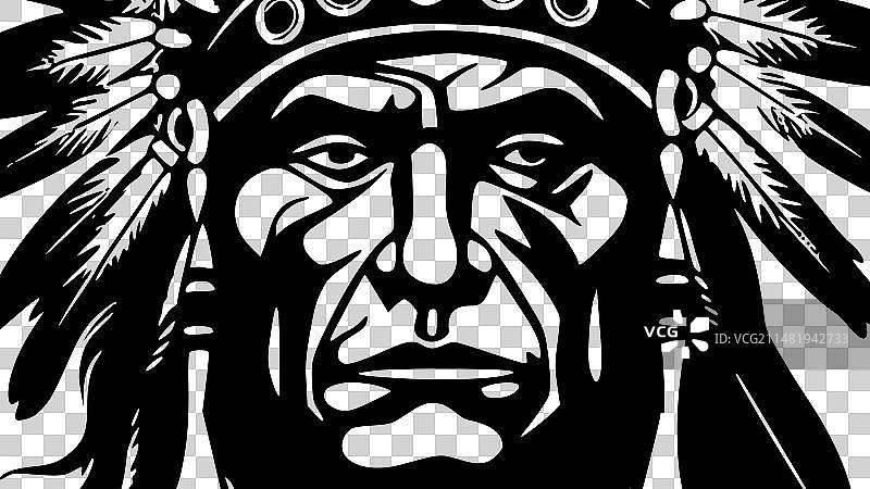 印度酋长极简扁平风logo图片素材