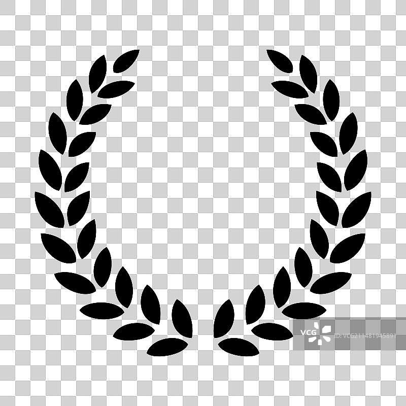 白色背景的桂冠花环图标图片素材