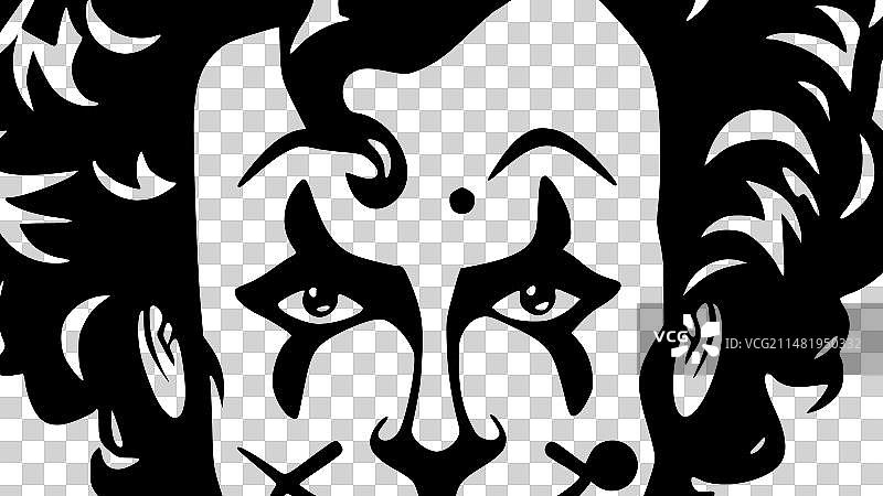 小丑 - 黑白图片素材