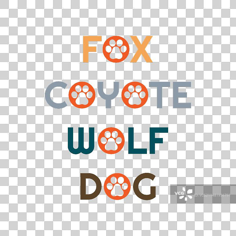 狐狸狗郊狼狼首字母设计图片素材