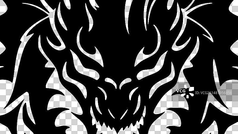 龙——黑白相间图片素材