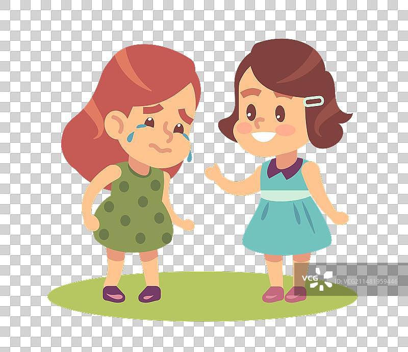 安慰哭泣朋友的女孩图片素材