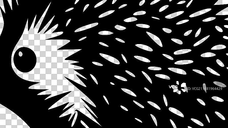 黑白刺猬隔离图标图片素材