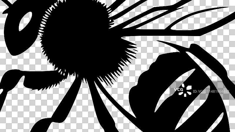 蜜蜂 - 简约扁平风格logo图片素材