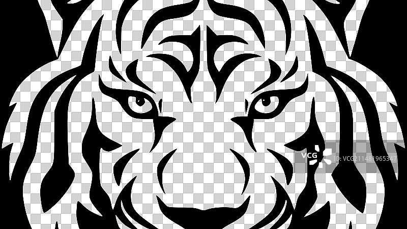 老虎-极简主义和简单的轮廓图片素材