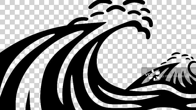 简约扁平风格海浪Logo图片素材