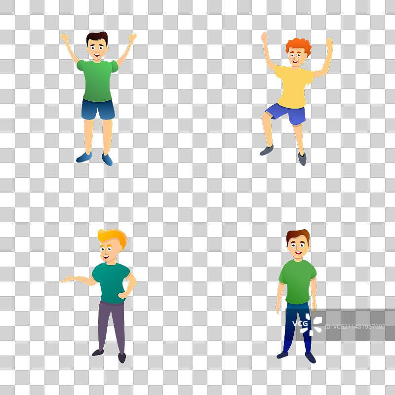 清晨锻炼图标，卡通人物图片素材