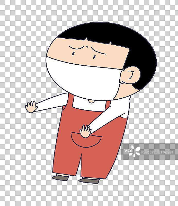 元素：戴口罩的孩子图片素材