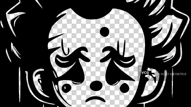 小丑 - 简约剪影图片素材