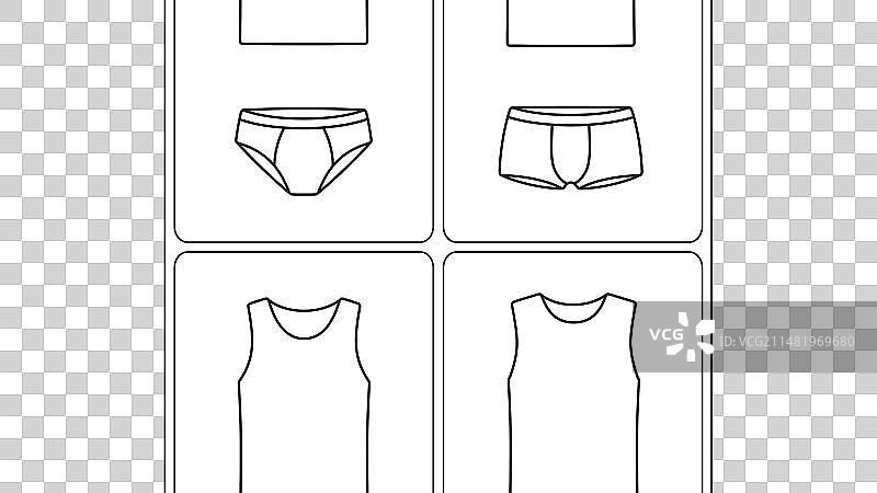 男士内衣背心和拳击短裤图片素材