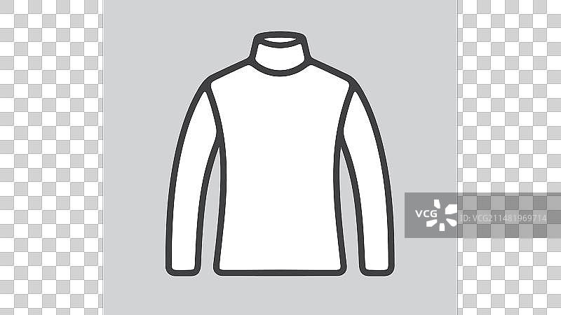 女士高领毛衣线条图标图片素材