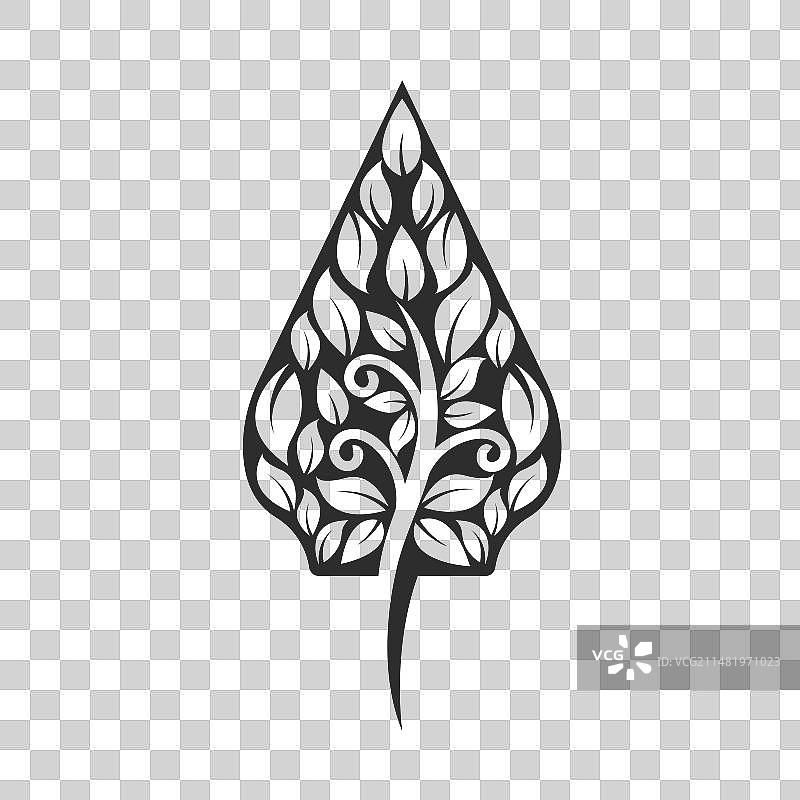 黑色哇扬皮影戏图标树概念设计图片素材