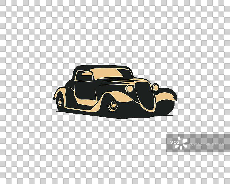 白色背景下的经典复古福特轿跑车图片素材